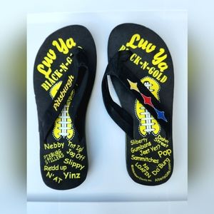 Pittsburgh Steelers Sandal Flip Flops | Funny Pittsburghese Phrases Size 7.5